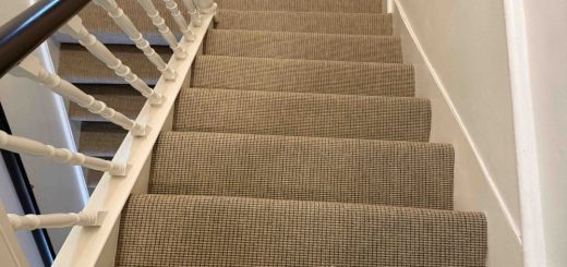 Faux sisal on stairs