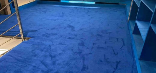 Electric blue carpet