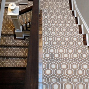 Hexagonal pattern stair runner