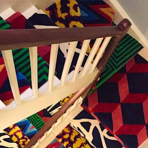Crazy pattern jigsaw stair runner