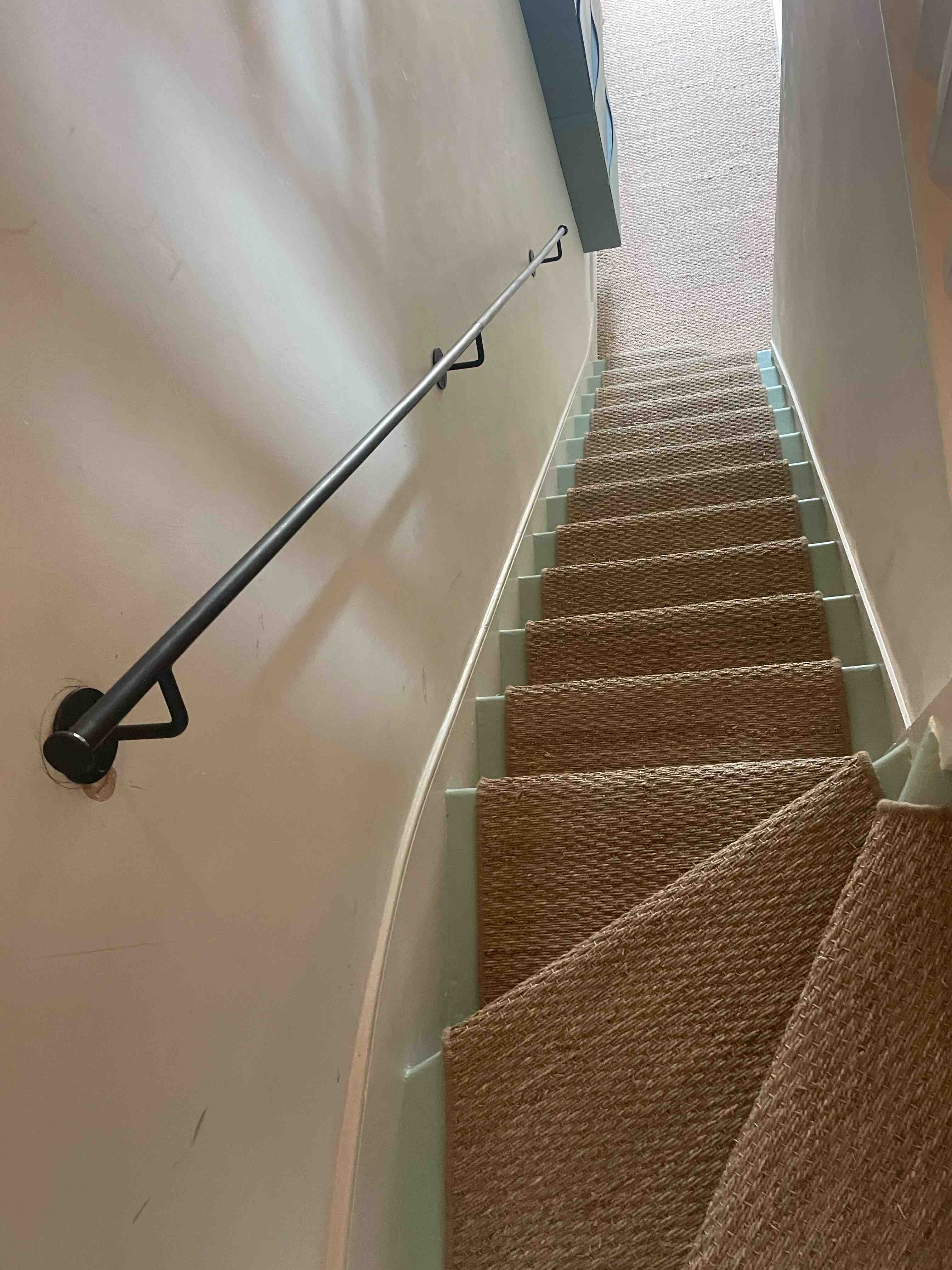 Natural seagrass stair runner