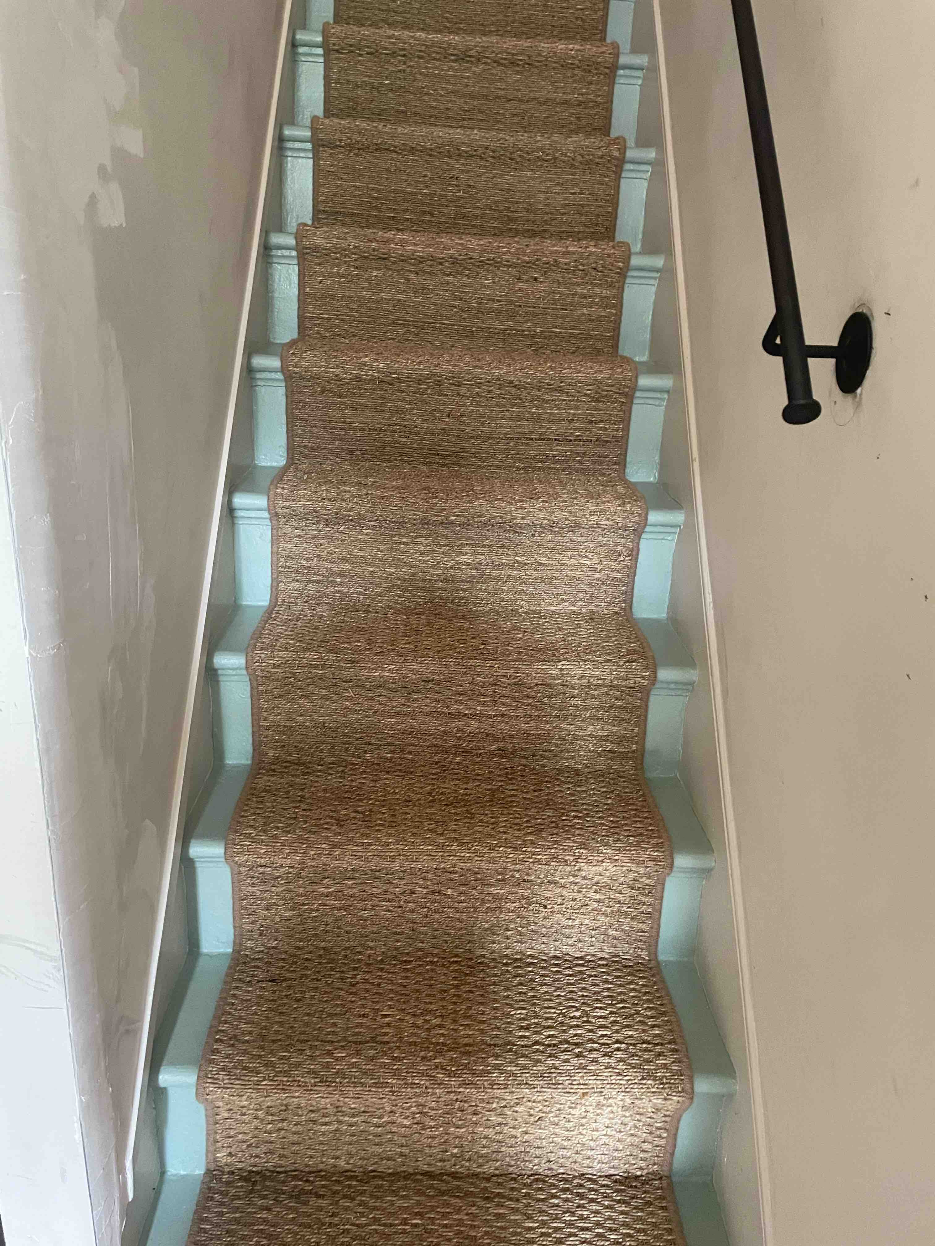 Natural seagrass stair runner