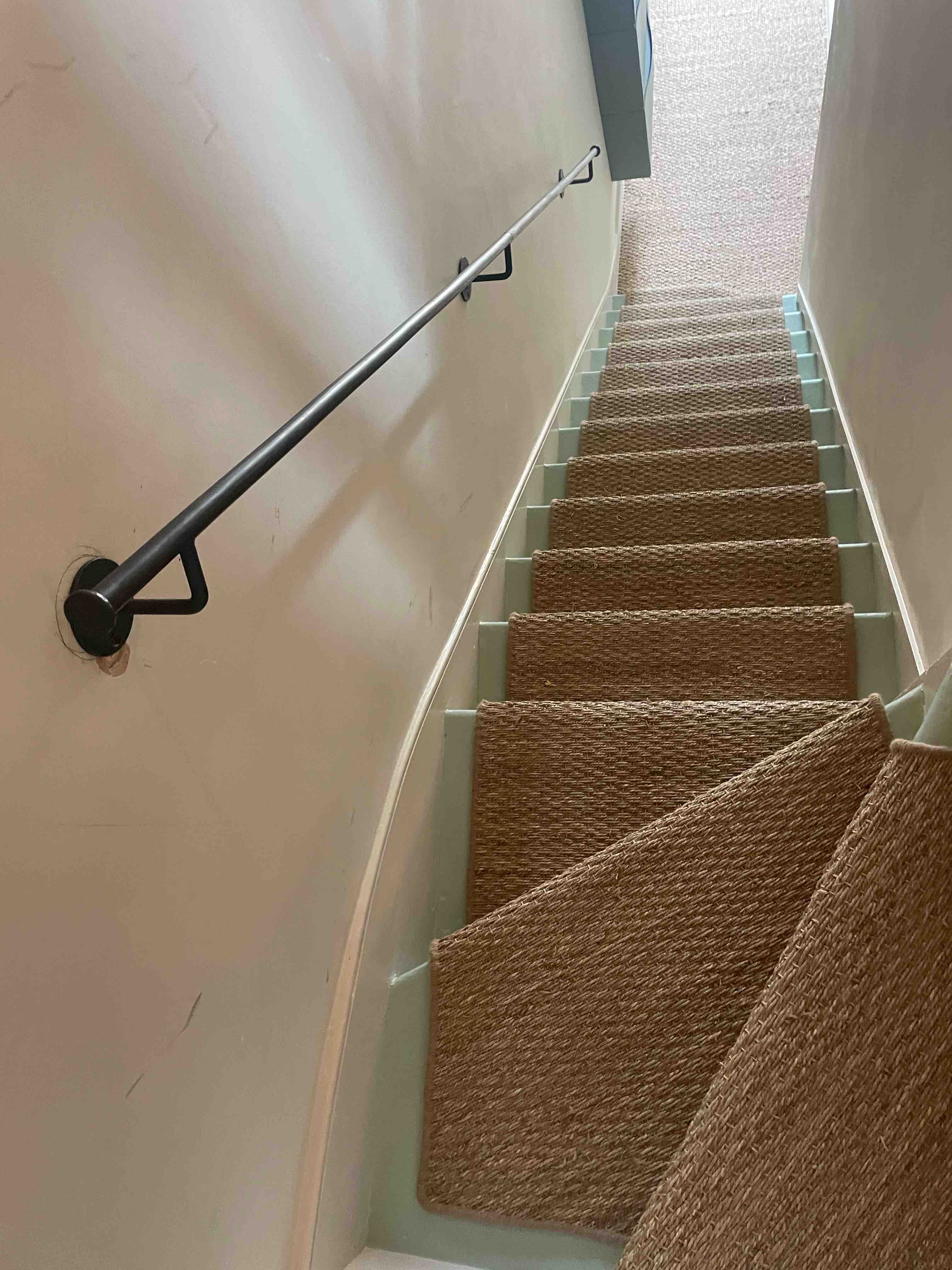 Natural seagrass stair runner