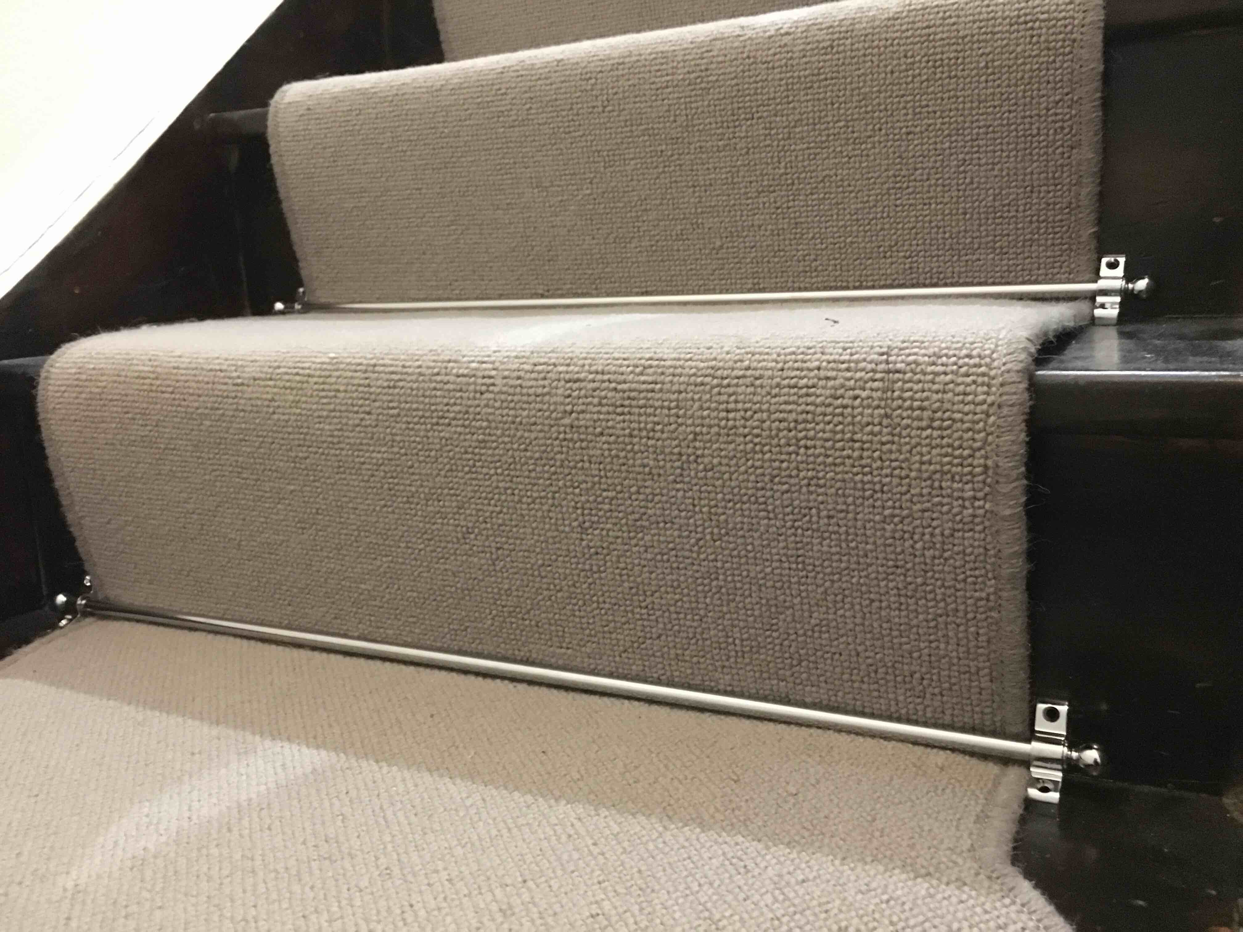 Wool bouclé stair runner, Mayfair townhouse staircase