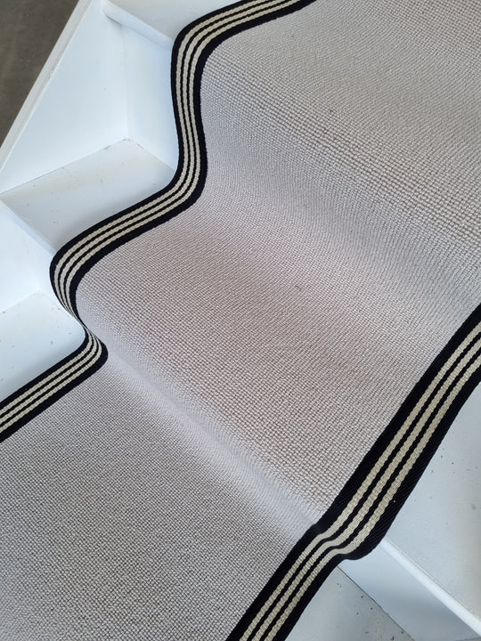Striped wool stair runner
