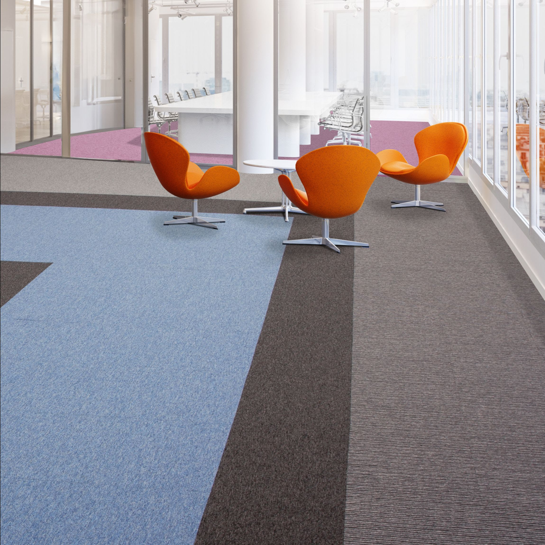 Carpet tiles in a classy office